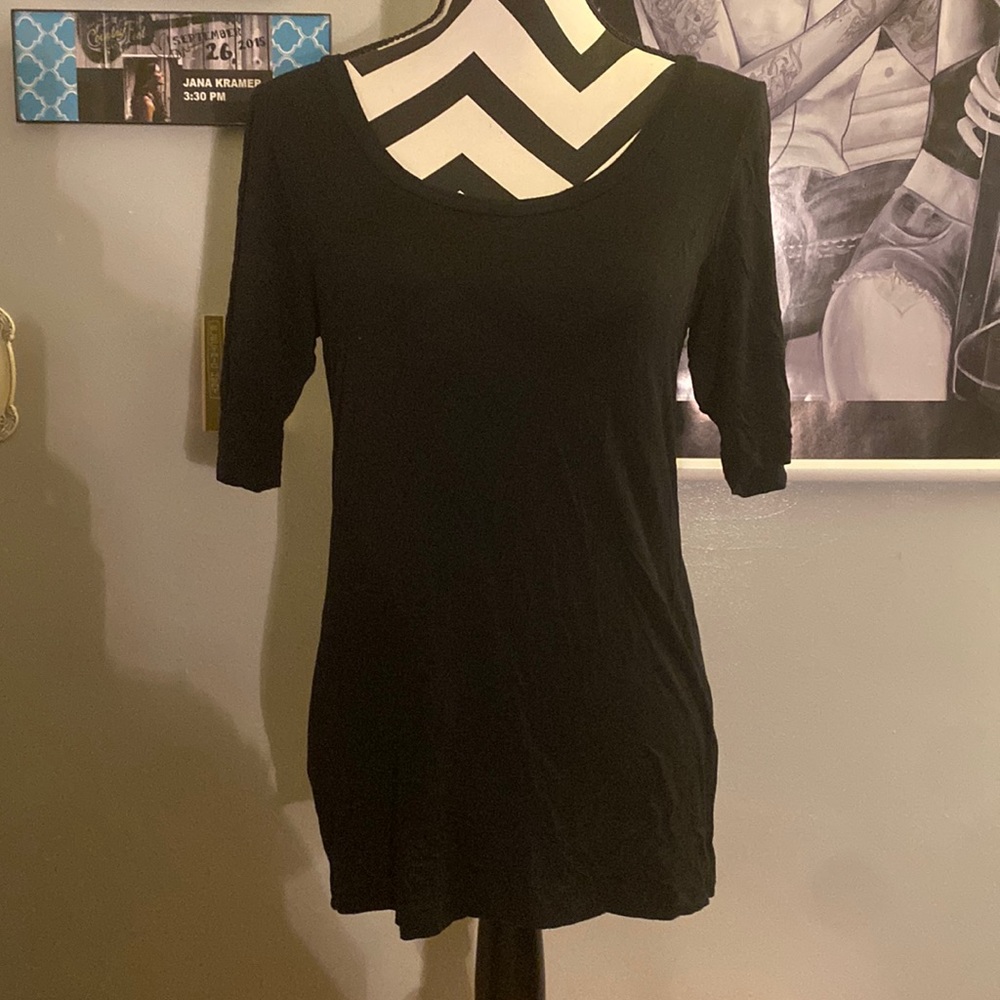 Black low back tee